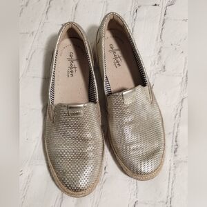 Clarks Collection Gold Slip-On Women Shoes